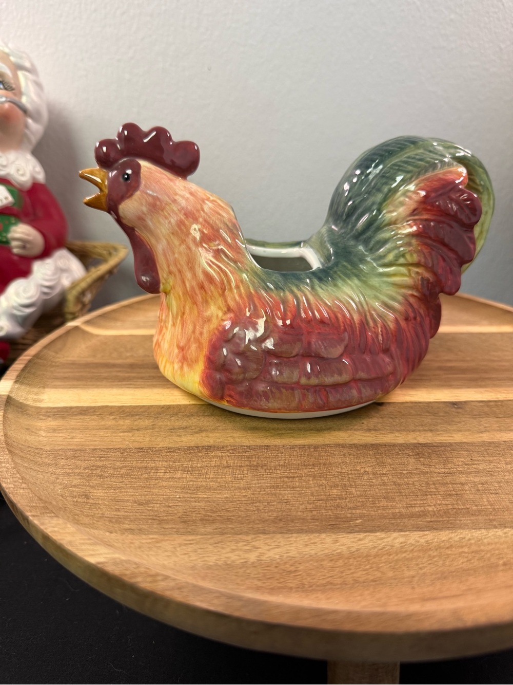 California Pottery Ceramic Rooster Figural Planter or Gravy Bowl